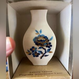 Lenox White and Blue Floral Mini Pagoda Vase